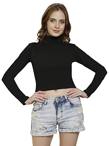 Casual Regular Sleeves Solid Women Black Top