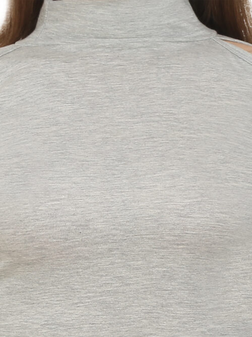 Women's Cold Shoulder Crop Top – High Neck & Long Sleeves - Image 30