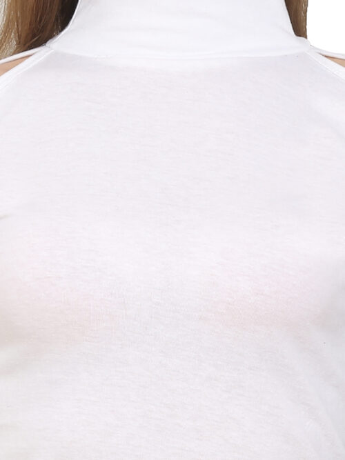 Women's Cold Shoulder Crop Top – High Neck & Long Sleeves - Image 15