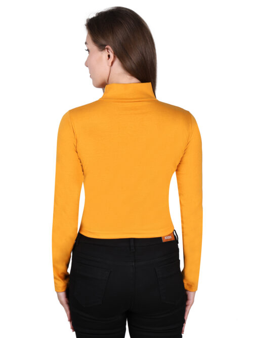 Multicolor Full Sleeve Crop Top for Women-Front Cut-Out Design - Image 7