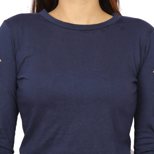 Women’s Multicolor Cut-Out Sleeve Crop Top – Full Sleeve Fit - Image 5