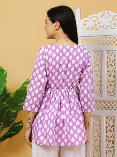 Women’s Multicolor Printed Cotton Top | Stylish 3/4 Sleeve Casual Wear Kurti - Image 19