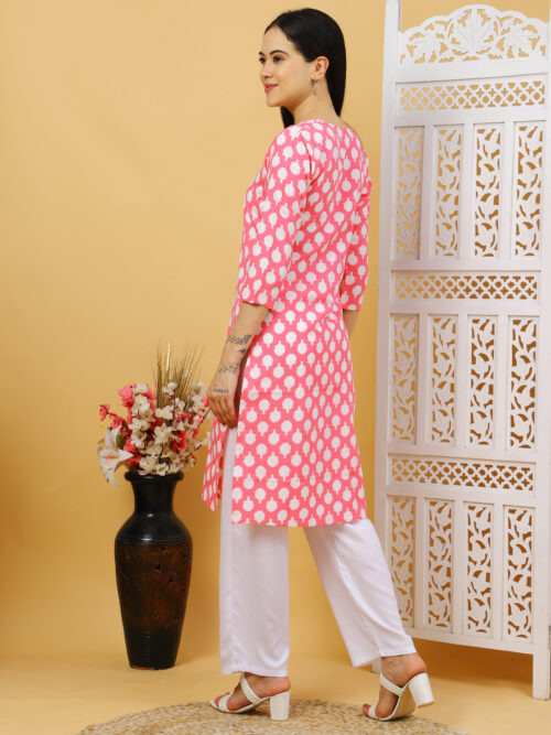 Women’s Multicolor Printed Cotton Kurti |  Office Wear Top - Image 2