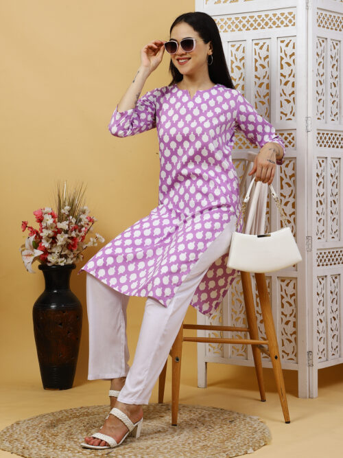 Women’s Multicolor Printed Cotton Kurti |  Office Wear Top - Image 9