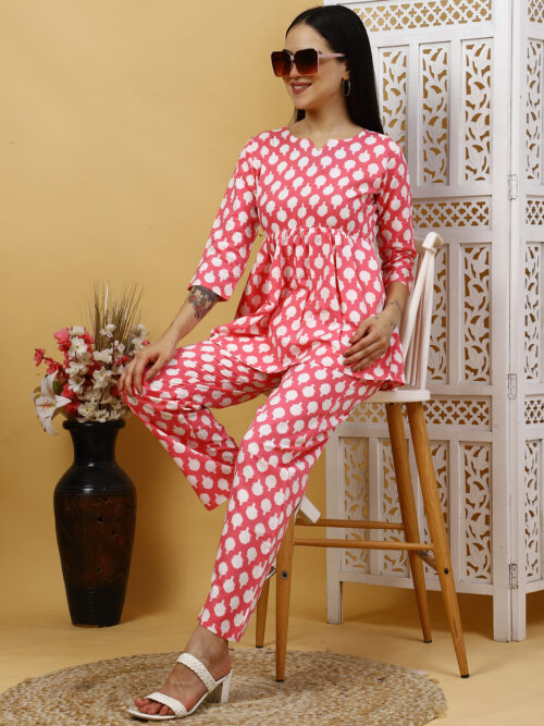 Women’s Multicolor Cotton Printed Co-ord Set |Kurta Pant Outfit - Image 18
