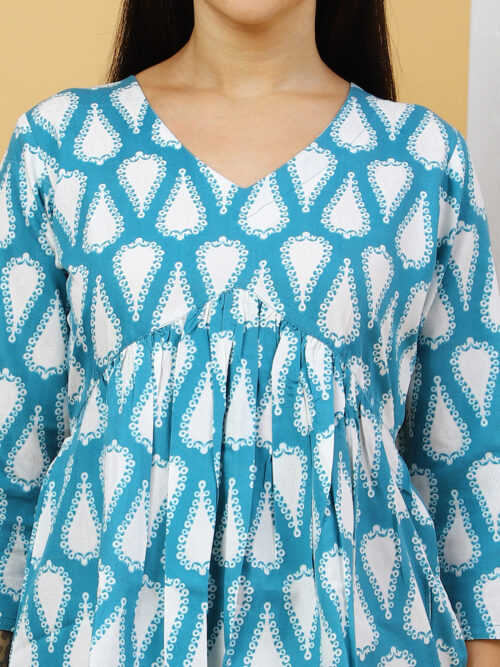 Women’s Multicolor Printed Cotton Top | Kurti for Daily Wear - Image 3