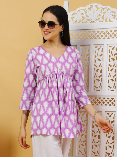 Women’s Multicolor Printed Cotton Top | Kurti for Daily Wear - Image 24