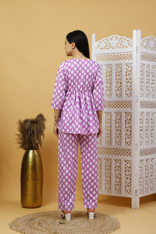 Women’s Multicolor Cotton Printed Co-ord Set |Kurta Pant Outfit - Image 6