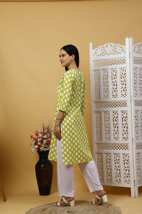 Women’s Multicolor Printed Cotton Kurti |  Office Wear Top - Image 16