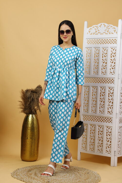 Women’s Multicolor Cotton Printed Co-ord Set |Kurta Pant Outfit - Image 10