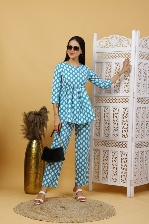 Women’s Multicolor Cotton Printed Co-ord Set |Kurta Pant Outfit - Image 11