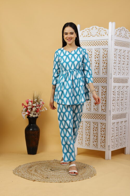 Women’s Multicolor Cotton Printed Co-ord Set - Image 3