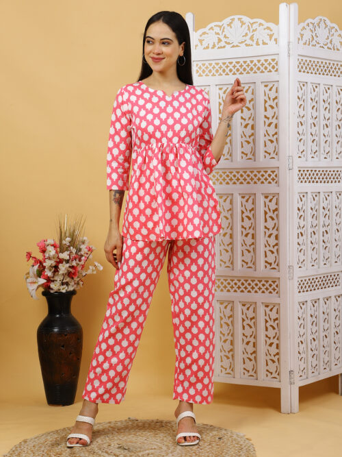 Women’s Multicolor Cotton Printed Co-ord Set |Kurta Pant Outfit - Image 19