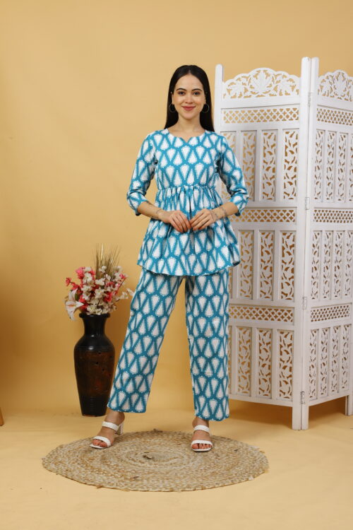Women’s Multicolor Cotton Printed Co-ord Set - Image 4