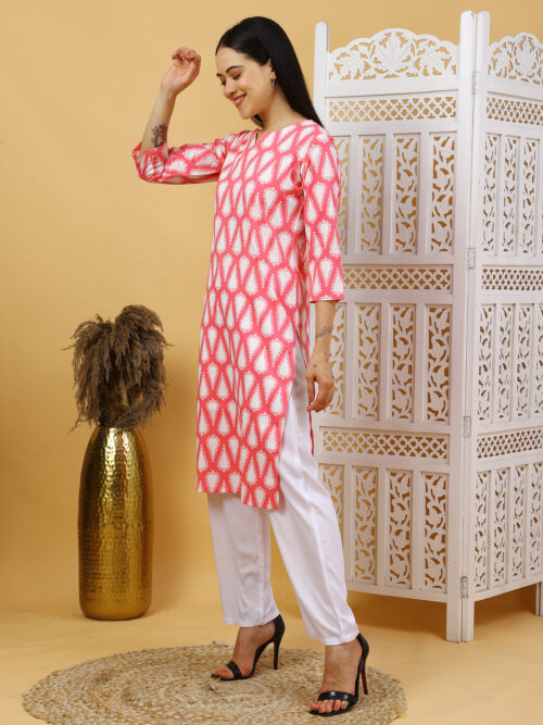 Multicolor Printed Cotton Kurti for Women – 3/4 Sleeve - Image 14