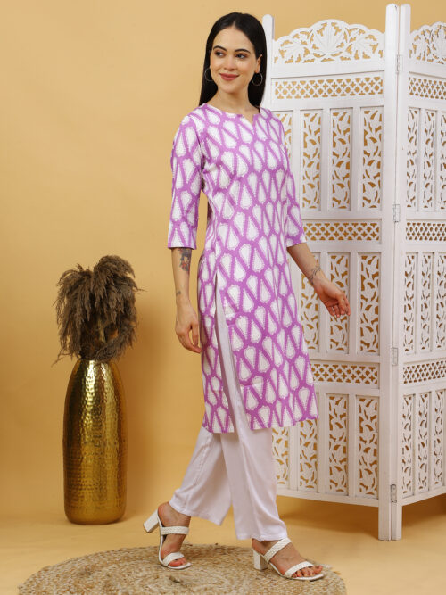 Multicolor Printed Cotton Kurti for Women – 3/4 Sleeve - Image 19