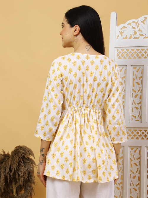 Women’s Multicolor Printed Cotton Kurti | 3/4 Sleeve Top - Image 23