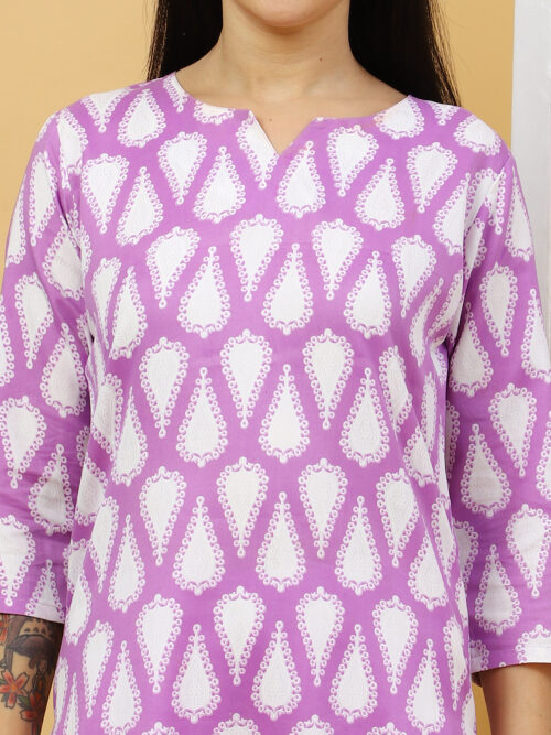 Multicolor Printed Cotton Kurti for Women – 3/4 Sleeve - Image 20