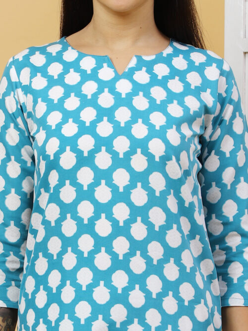 Women’s Multicolor Printed Cotton Kurti |  Office Wear Top - Image 23