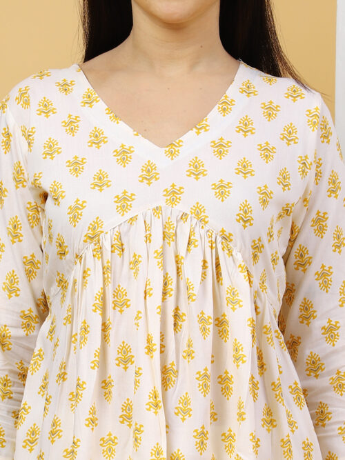 Women’s Multicolor Printed Cotton Kurti | 3/4 Sleeve Top - Image 24