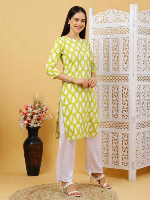 Multicolor Printed Cotton Kurti for Women – 3/4 Sleeve - Image 6