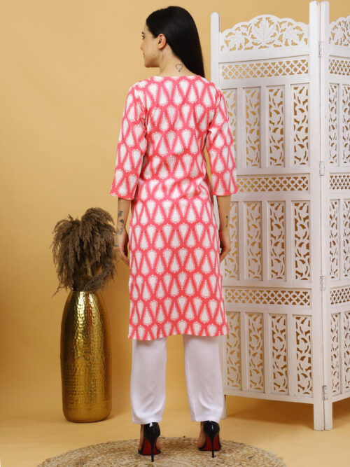 Multicolor Printed Cotton Kurti for Women – 3/4 Sleeve - Image 15