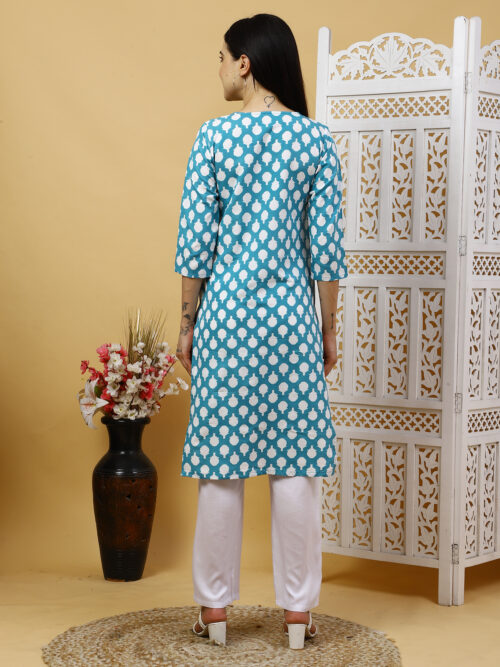 Women’s Multicolor Printed Cotton Kurti |  Office Wear Top - Image 24