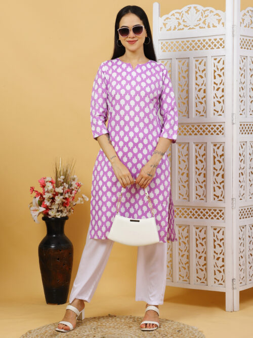 Women’s Multicolor Printed Cotton Kurti |  Office Wear Top - Image 14