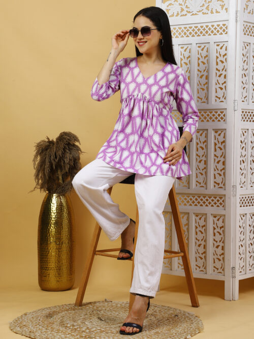 Women’s Multicolor Printed Cotton Top | Kurti for Daily Wear - Image 29