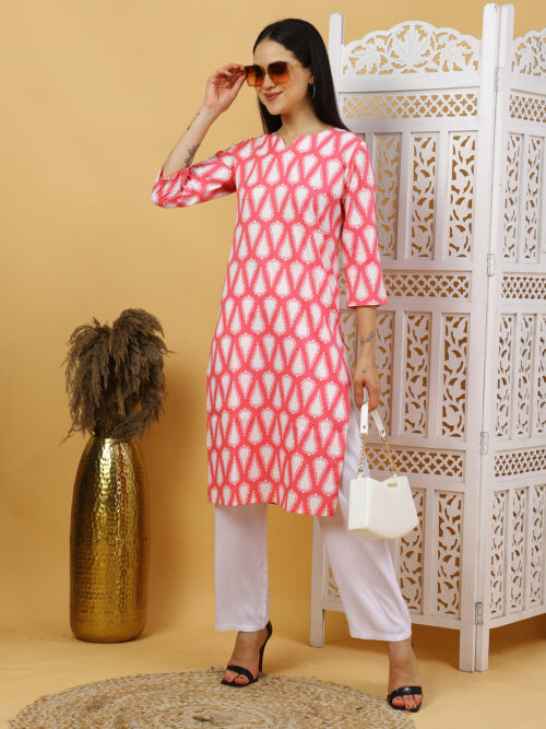 Multicolor Printed Cotton Kurti for Women – 3/4 Sleeve - Image 16