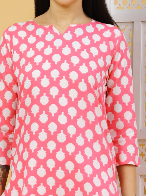 Women’s Multicolor Printed Cotton Kurti |  Office Wear Top - Image 8