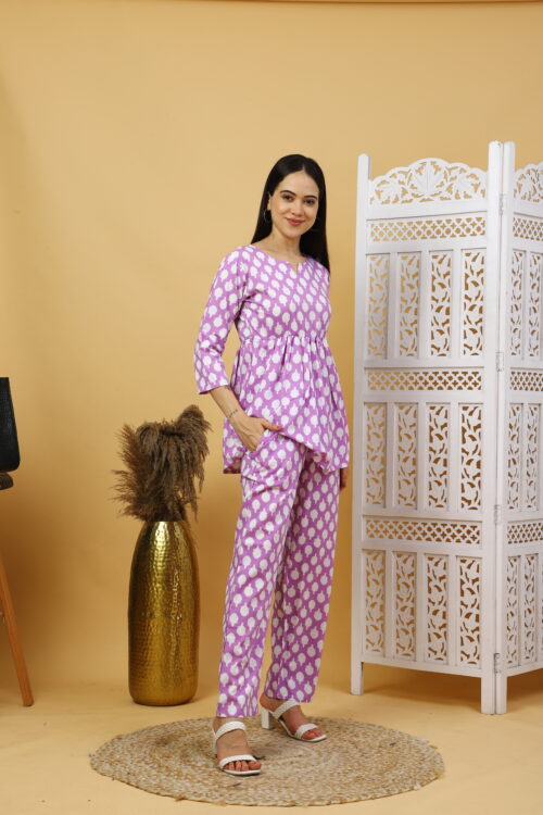 Women’s Multicolor Cotton Printed Co-ord Set |Kurta Pant Outfit - Image 3