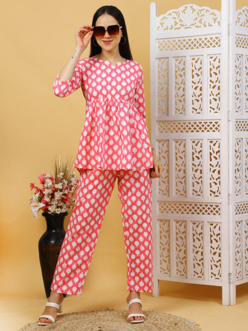 Women’s Multicolor Cotton Printed Co-ord Set |Kurta Pant Outfit - Image 23