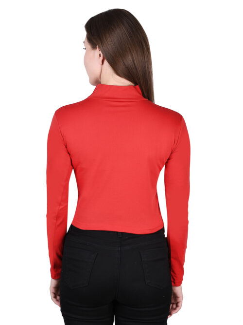 Multicolor Full Sleeve Crop Top for Women-Cut-Out Neckline - Image 17