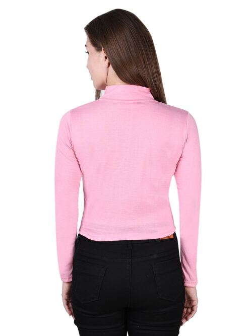 Multicolor Full Sleeve Crop Top for Women-Cut-Out Neckline - Image 9