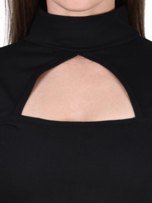 Multicolor Full Sleeve Crop Top for Women-Cut-Out Neckline - Image 24